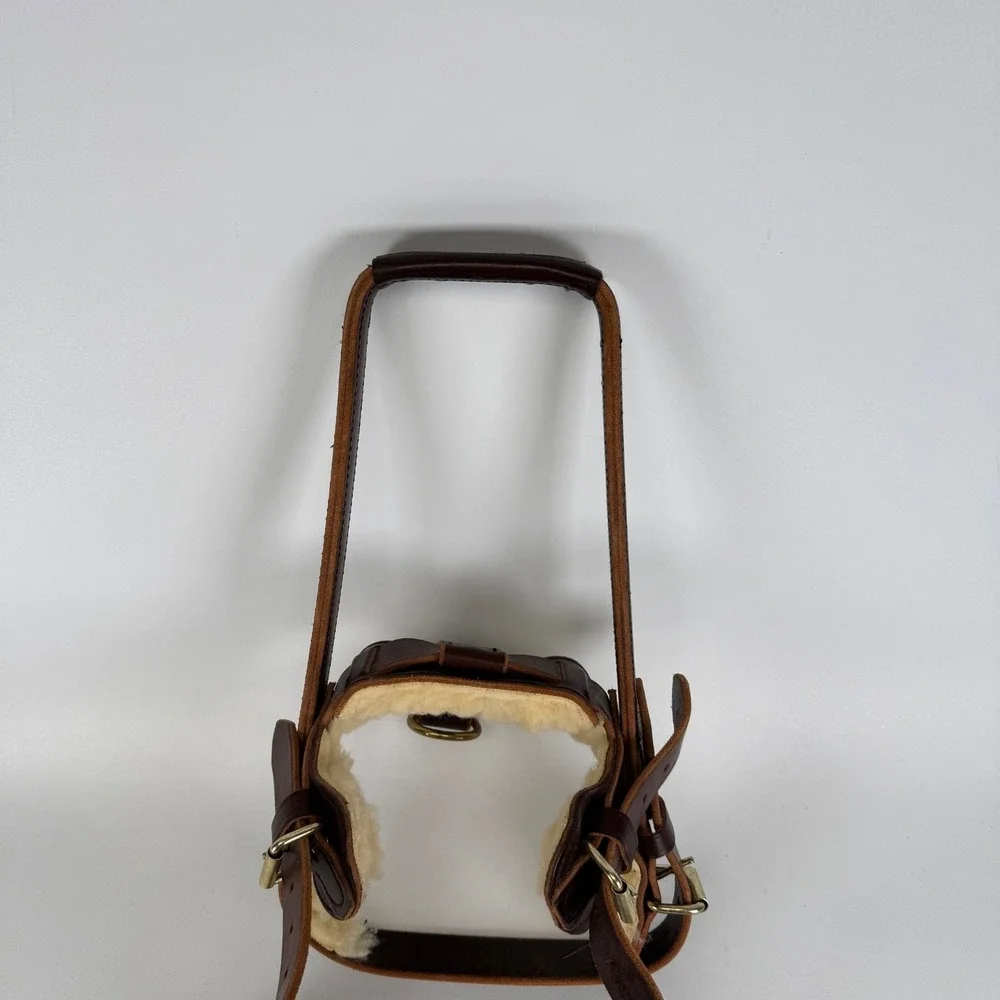 Leather Service Dog Hard Handle Mobility Harness SHERPA Brass DRing